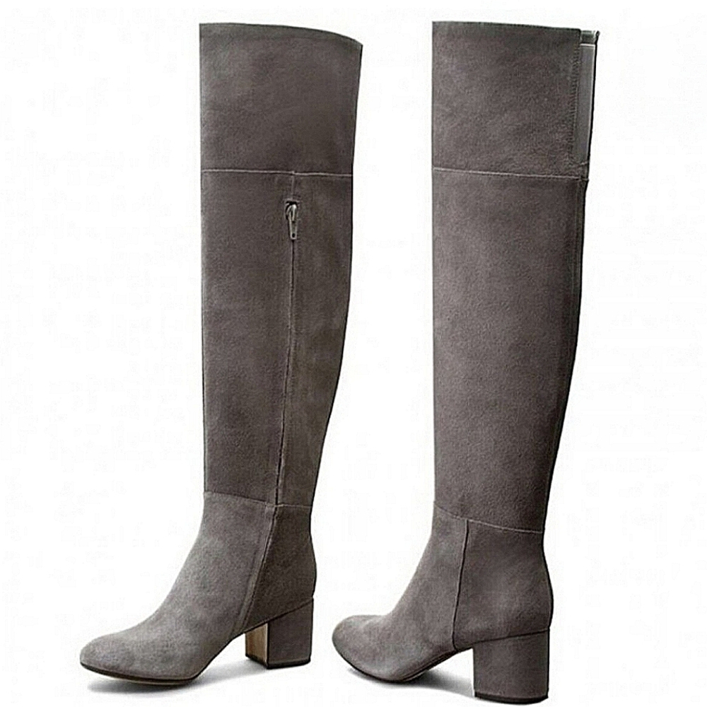 Clark’s "Somerset Barley Ray" Suede Over-the-Knee Boot Gray Grey, Women's Size 7 - Picture 2 of 15